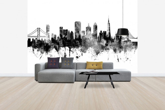 PHOTOWALL / San Francisco City Skyline Black (e30560)