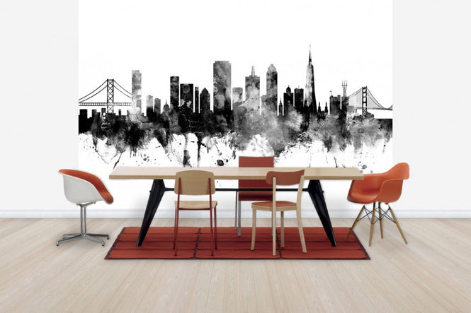 PHOTOWALL / San Francisco City Skyline Black (e30560)