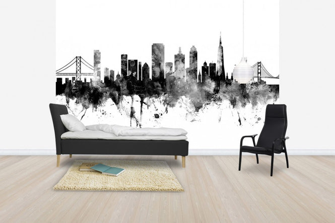 PHOTOWALL / San Francisco City Skyline Black (e30560)