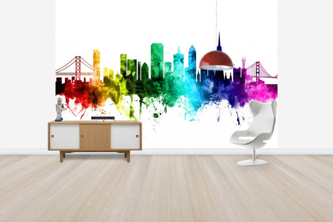 PHOTOWALL / San Francisco City Skyline Rainbow (e30561)