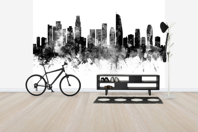 PHOTOWALL / Los Angeles California Skyline, black and white 2 (e30569)
