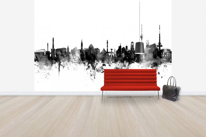 PHOTOWALL / Stuttgart Skyline Black (e30575)