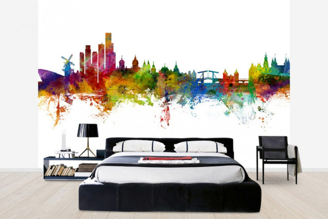 PHOTOWALL / Amsterdam Skyline windmill (e41082)