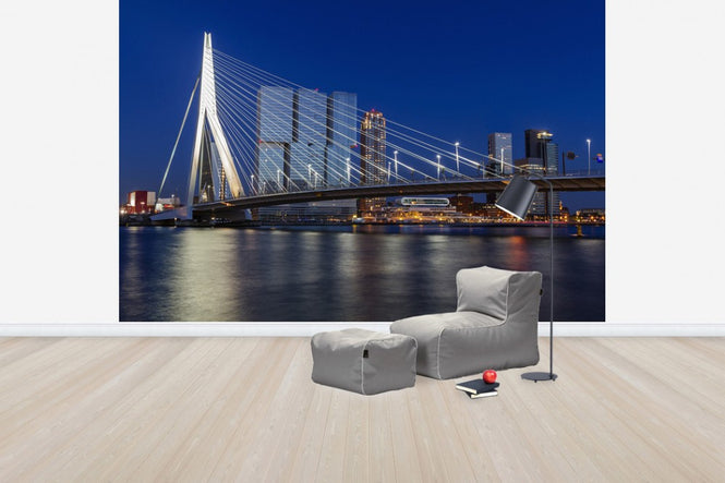 PHOTOWALL / Erasmus Bridge and River Meuse in Rotterdam (e30923)