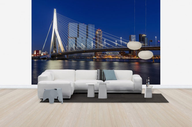 PHOTOWALL / Erasmus Bridge and River Meuse in Rotterdam (e30923)