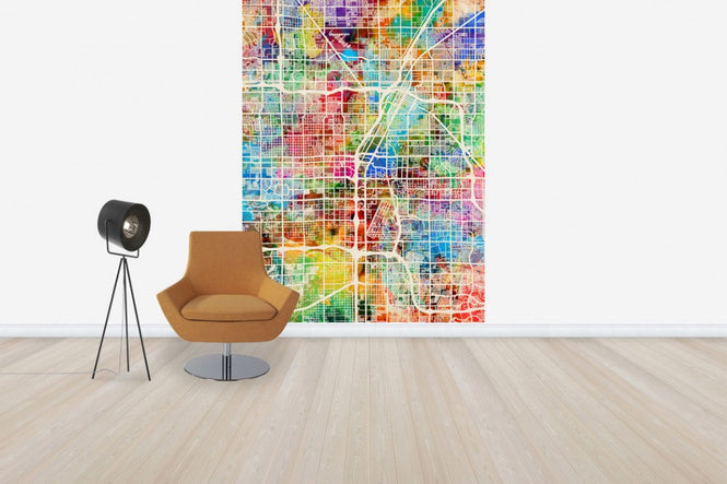 PHOTOWALL / Las Vegas Street Map Multicolour (e50087)