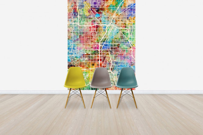 PHOTOWALL / Las Vegas Street Map Multicolour (e50087)