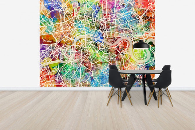 PHOTOWALL / London Street Map Multicolour (e50093)