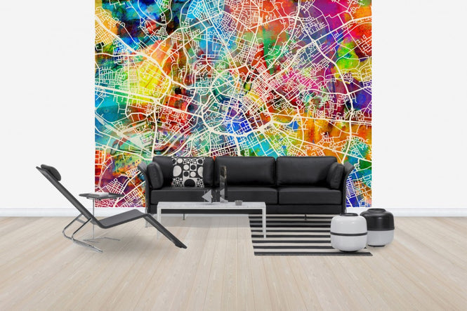 PHOTOWALL / Manchester Street Map Multicolour (e50097)