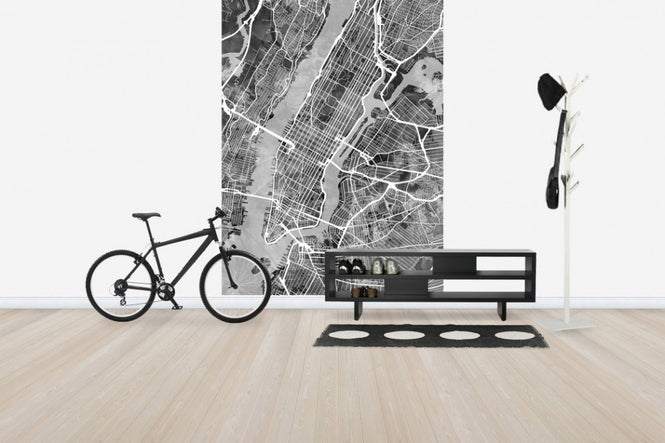 PHOTOWALL / New York Street Map B/W (e50100)