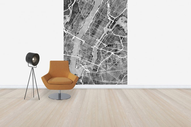 PHOTOWALL / New York Street Map B/W (e50100)