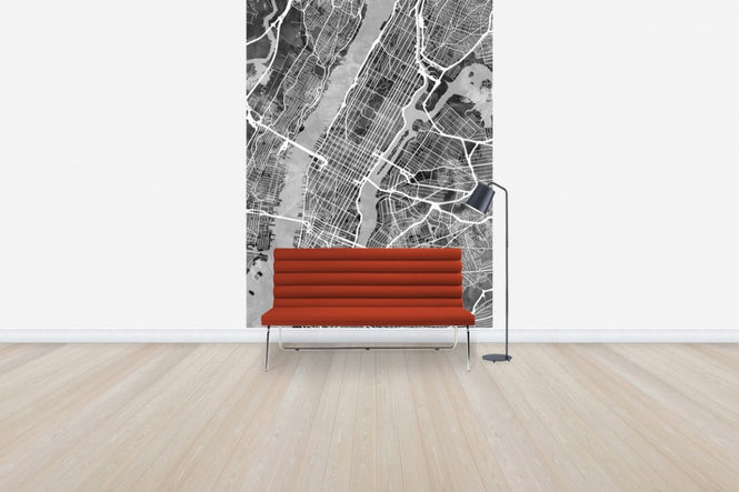 PHOTOWALL / New York Street Map B/W (e50100)