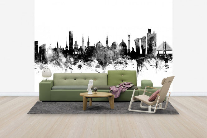 PHOTOWALL / Copenhagen Skyline Black (e50129)