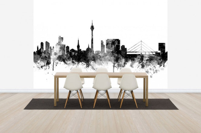 PHOTOWALL / Dusseldorf Skyline Black (e50137)