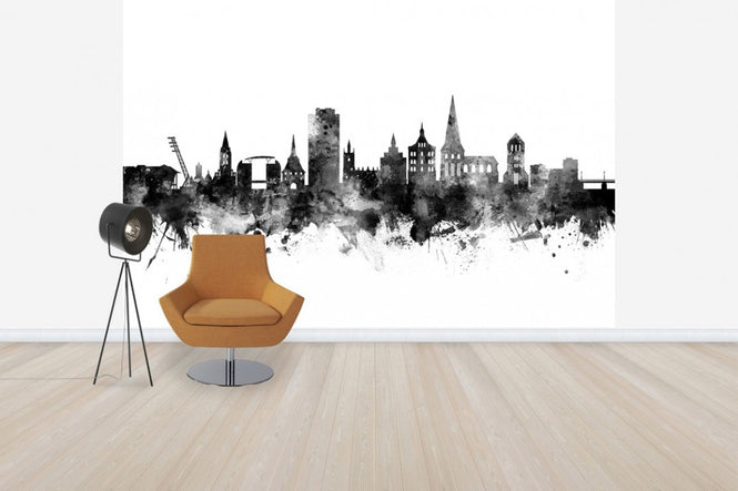 PHOTOWALL / Rostock Skyline Black (e50159)