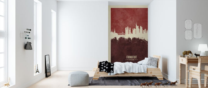 PHOTOWALL / Frankfurt Germany Skyline Red (e310713)