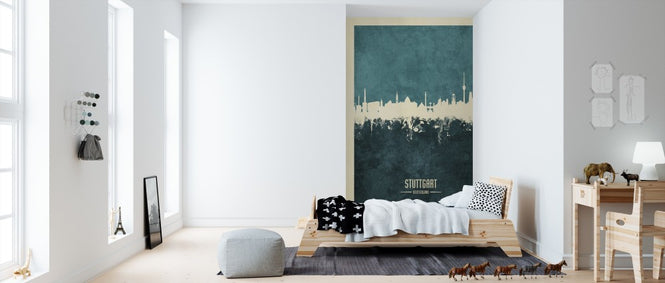 PHOTOWALL / Stuttgart Germany Skyline Blue (e310714)