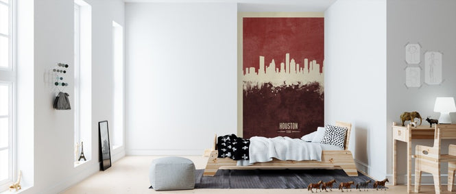 PHOTOWALL / Houston Texas Skyline Red (e310755)