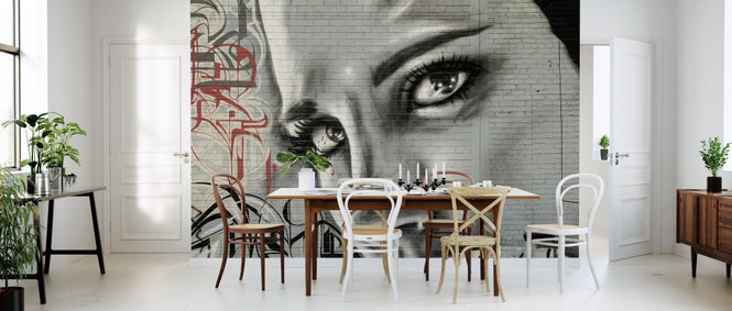PHOTOWALL / Woman's Face Graffiti Wall (e310844)