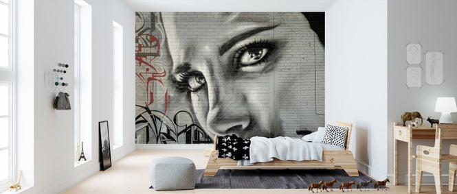 PHOTOWALL / Woman's Face Graffiti Wall (e310844)