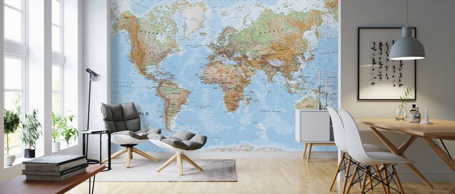 PHOTOWALL / World Map Physical (e316088)
