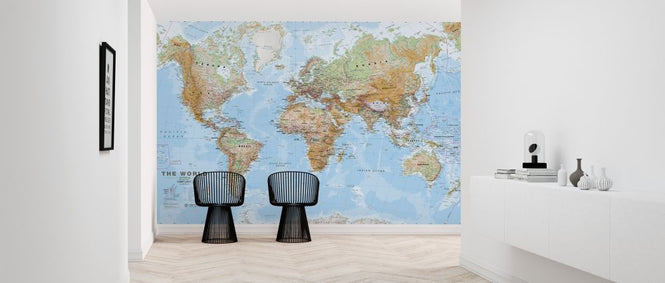 PHOTOWALL / World Map Physical (e316088)