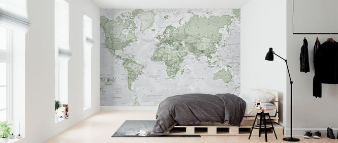 PHOTOWALL / World Map Political Green (e316092)