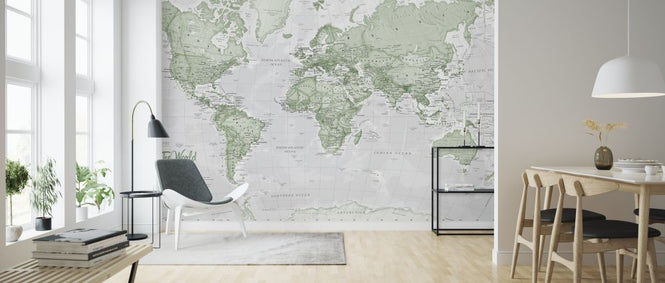 PHOTOWALL / World Map Political Green (e316092)