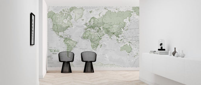 PHOTOWALL / World Map Political Green (e316092)