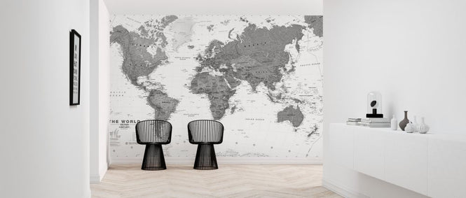 PHOTOWALL / World Map Bw (e316096)