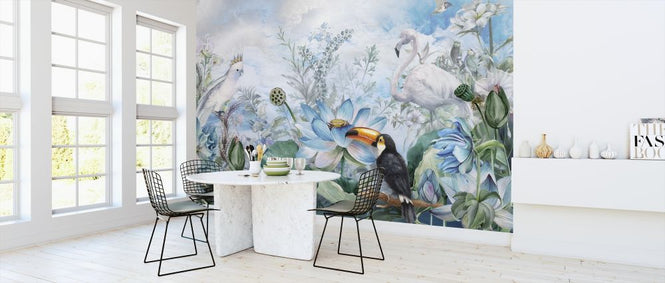 PHOTOWALL / Birds in Blue Vegetation (e317387)