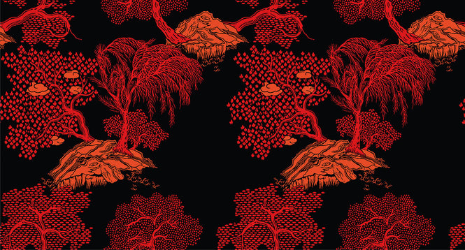 Isidore Leroy / Heritage Jardin D'asie Noir et rouge 6240504