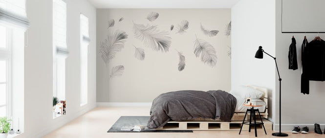 PHOTOWALL / Flying Feathers - Beige (e318449)