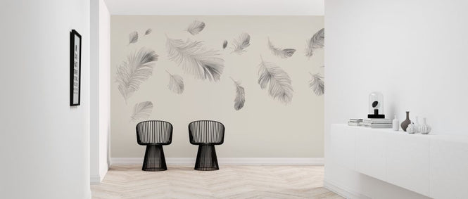 PHOTOWALL / Flying Feathers - Beige (e318449)