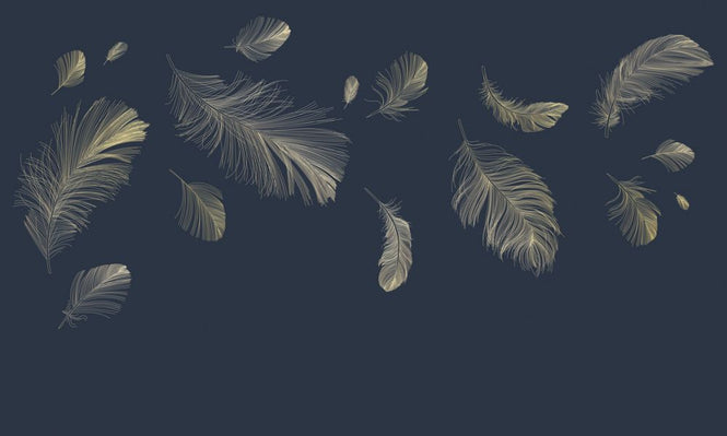 PHOTOWALL / Flying Feathers - Blue (e318450)