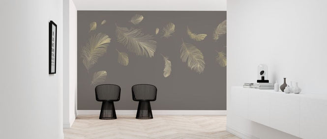PHOTOWALL / Flying Feathers - Grey (e318453)