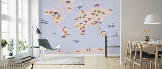 PHOTOWALL / Animal World Map (e319159)