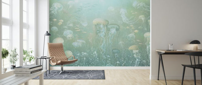 PHOTOWALL / Jellyfish Garden - Green (e319257)