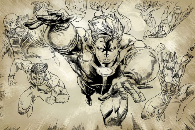 PHOTOWALL / Superheros - Sepia (e320288)