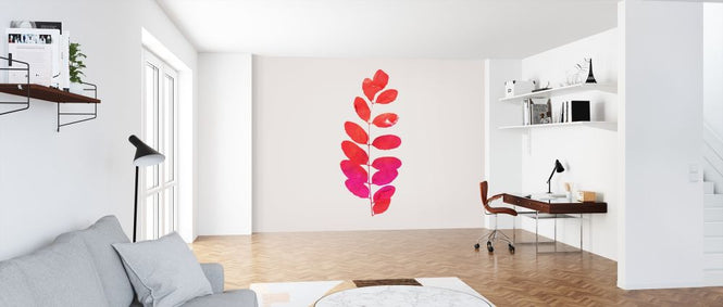 PHOTOWALL / Leaf Print - Pink (e319448)