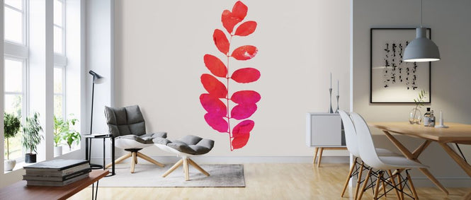 PHOTOWALL / Leaf Print - Pink (e319448)