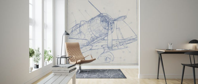 PHOTOWALL / Airplane Mechanical Sketch (e320436)