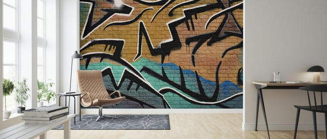 PHOTOWALL / Brick Wall Graffiti - Brown (e320816)