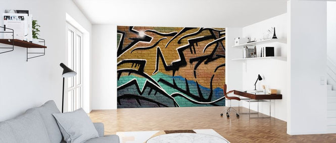 PHOTOWALL / Brick Wall Graffiti - Brown (e320816)