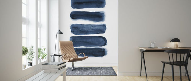 PHOTOWALL / Watercolor Strokes Navy Blue (e321221)