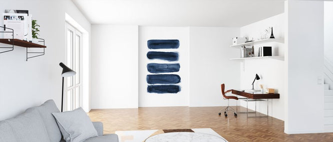 PHOTOWALL / Watercolor Strokes Navy Blue (e321221)