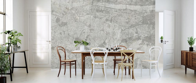 PHOTOWALL / Concrete Wall with New York City Map - White (e321897)