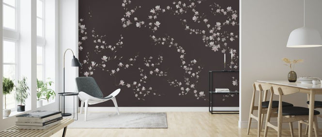 PHOTOWALL / Flourishing Magnolia - Cold Brown (e322728)