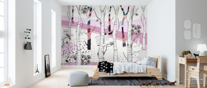 PHOTOWALL / Woodland - Pink (e322326)