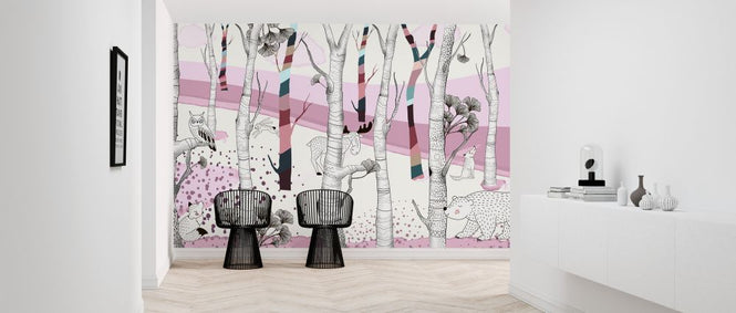 PHOTOWALL / Woodland - Pink (e322326)